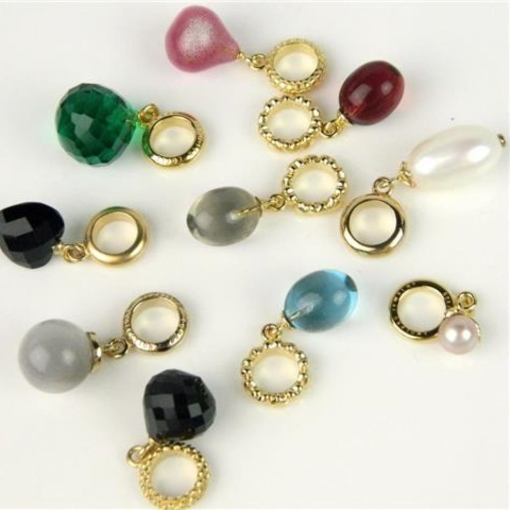 10pc ENDLESS Multi Color Stone Vermeil 925 Charms